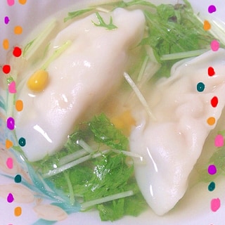 餃子と水菜の中華スープ♡